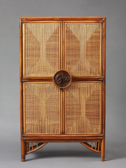 Wabi-sabi style solid wood rattan sideboard, simple and modern tea cabinet, small-sized household integrated storage cabinet - Image 7