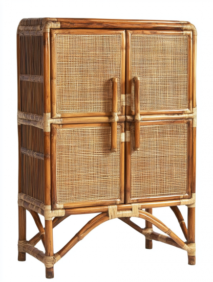 Japanese rustic-style wicker sideboard, simple and modern tea cabinet, small-sized household integrated storage cabinet - Image 9