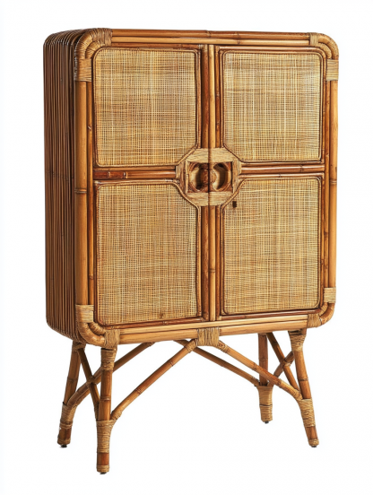 Japanese rustic-style wicker sideboard, simple and modern tea cabinet, small-sized household integrated storage cabinet - Image 8