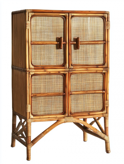 Japanese rustic-style wicker sideboard, simple and modern tea cabinet, small-sized household integrated storage cabinet - Image 7
