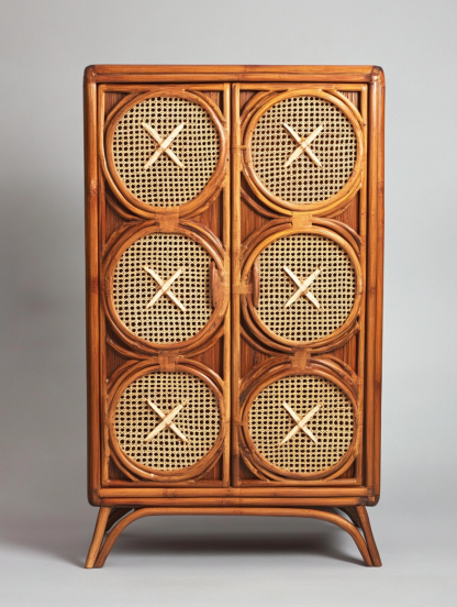 Wabi-sabi style solid wood rattan sideboard, simple and modern tea cabinet, small-sized household integrated storage cabinet - Image 7