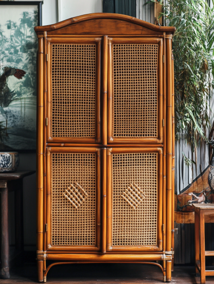 Nordic solid wood sideboard, wall-mounted integrated storage cabinet, ash wood sideboard, storage cabinet, wabi-rattan woven cabinet - Image 7