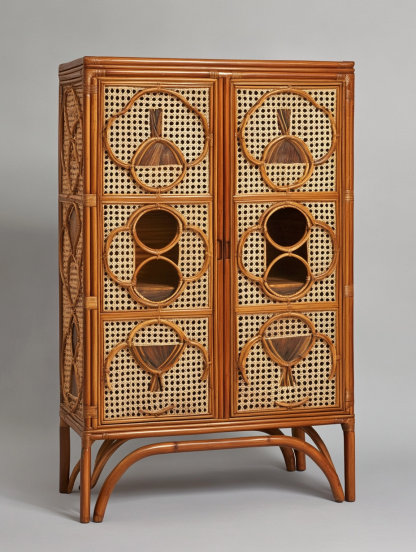 Wabi-sabi style solid wood rattan sideboard, simple and modern tea cabinet, small-sized household integrated storage cabinet - Image 7