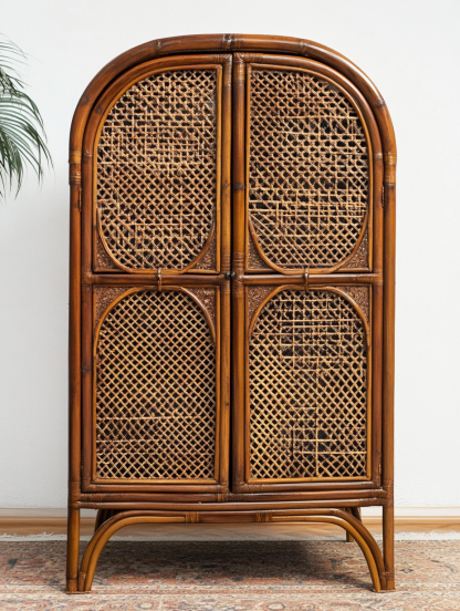 Nordic solid wood sideboard, wall-mounted integrated storage cabinet, ash wood sideboard, storage cabinet, wabi-rattan woven cabinet - Image 8