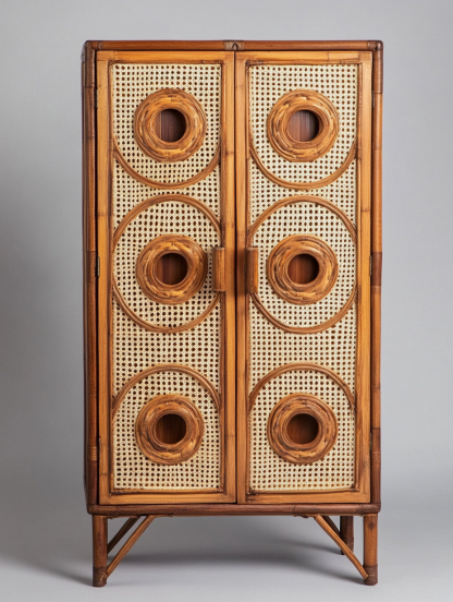Nordic solid wood sideboard, wall-mounted integrated storage cabinet, ash wood sideboard, storage cabinet, wabi-rattan woven cabinet - Image 7