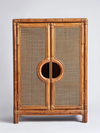Wabi-sabi style solid wood rattan sideboard, simple and modern tea cabinet, small-sized household integrated storage cabinet - Image 9