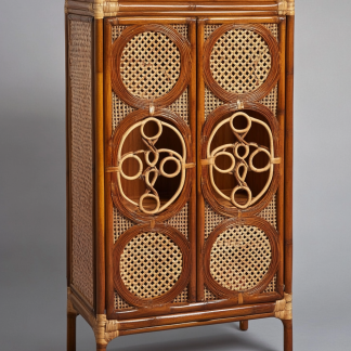 Wabi-sabi style solid wood rattan sideboard, simple and modern tea cabinet, small-sized household integrated storage cabinet