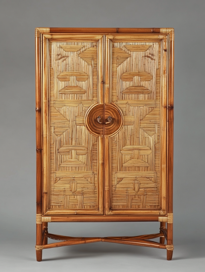 Nordic solid wood sideboard, wall-mounted integrated storage cabinet, ash wood sideboard, storage cabinet, wabi-rattan woven cabinet - Image 8
