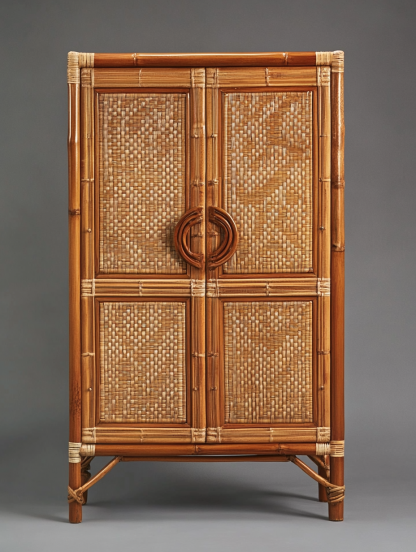 Nordic solid wood sideboard, wall-mounted integrated storage cabinet, ash wood sideboard, storage cabinet, wabi-rattan woven cabinet - Image 7