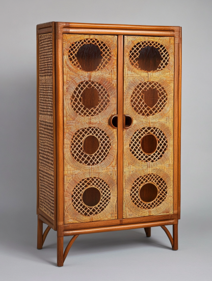 Nordic solid wood sideboard, wall-mounted integrated storage cabinet, ash wood sideboard, storage cabinet, wabi-rattan woven cabinet - Image 5