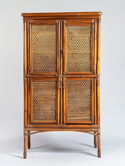 Wabi-sabi style solid wood rattan sideboard, simple and modern tea cabinet, small-sized household integrated storage cabinet - Image 9