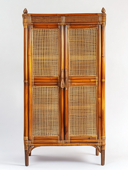 Wabi-sabi style solid wood rattan sideboard, simple and modern tea cabinet, small-sized household integrated storage cabinet - Image 7