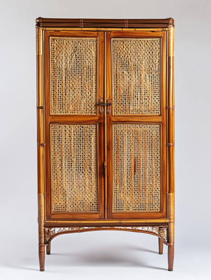 Wabi-sabi style solid wood rattan sideboard, simple and modern tea cabinet, small-sized household integrated storage cabinet - Image 6