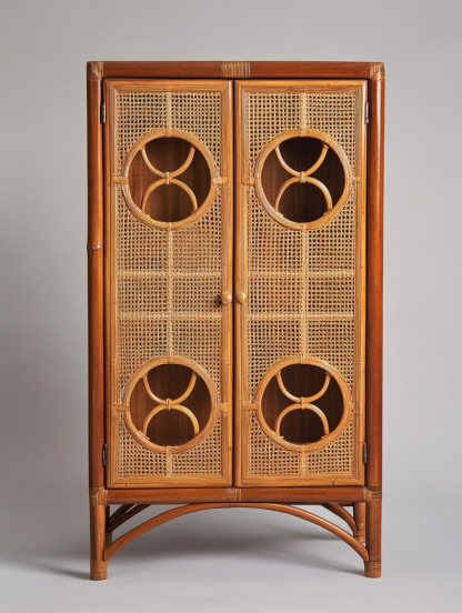 Wabi-sabi style solid wood rattan sideboard, simple and modern tea cabinet, small-sized household integrated storage cabinet - Image 2