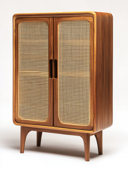 Japanese rustic-style wicker sideboard, simple and modern tea cabinet, small-sized household integrated storage cabinet - Image 5