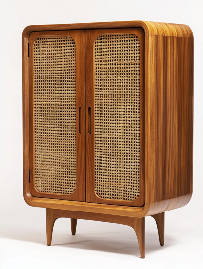 Japanese rustic-style wicker sideboard, simple and modern tea cabinet, small-sized household integrated storage cabinet - Image 4