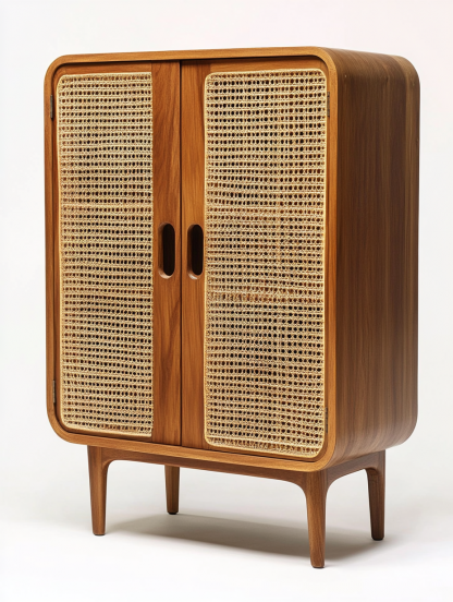 Japanese rustic-style wicker sideboard, simple and modern tea cabinet, small-sized household integrated storage cabinet - Image 2