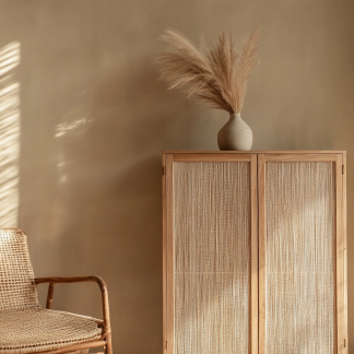 Rattan woven storage cabinet, solid wood sideboard, modern and simple dining and living room, tea and water, entrance hall, wine cabinet, bowl, kitchen
