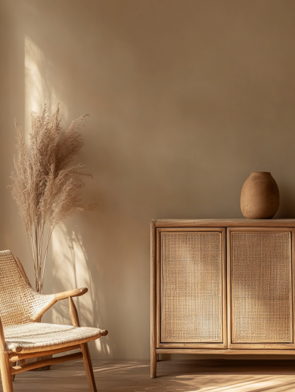 Rattan woven storage cabinet, solid wood sideboard, modern and simple dining and living room, tea and water, entrance hall, wine cabinet, bowl, kitchen - Image 2