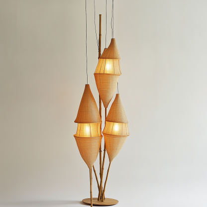 Modern and simple bamboo weaving chandelier, creative home decoration lighting fixtures, study, living room, dining room chandelier, bedroom