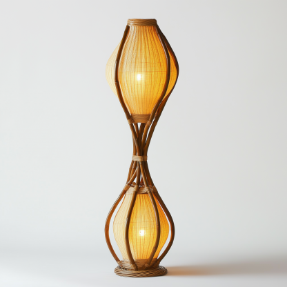 Modern and simple bamboo weaving chandelier, creative home decoration lighting fixtures, study, living room, dining room chandelier, bedroom - Image 2