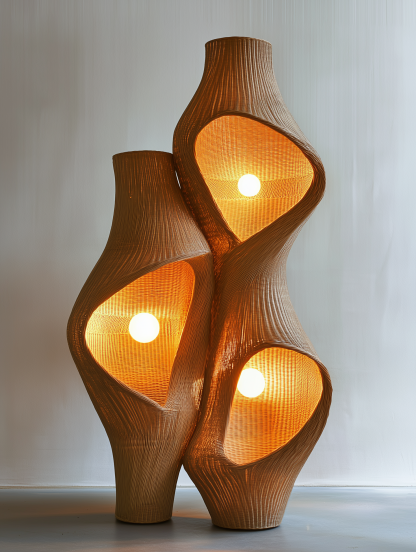Creative abstract solid wood sculpture ornaments in the hotel lobby, high-end model room, living room and entrance hall wood carving decorative artworks - Image 3