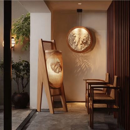 The new Chinese-style creative solid wood floor lamp offers a high-end design sense for the living room, tea room and study - Image 3