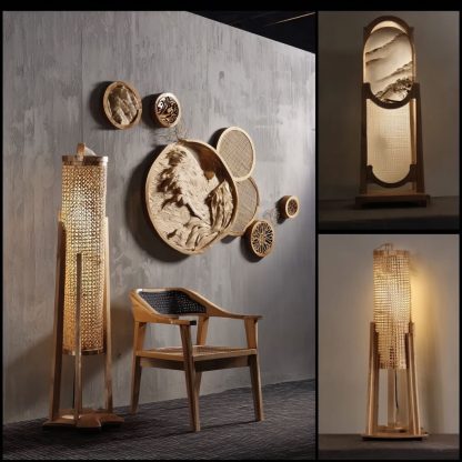 Nordic design sense living room sofa, bedroom study, fishing floor lamp, standing simple and creative solid wood lamp - Image 9