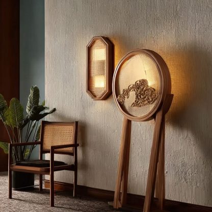 Solid wood pendant lamp, straight-hanging beam pendant lamp, modern simple and light luxury decoration, balcony pendant lamp, villa balcony bedroom - Image 8