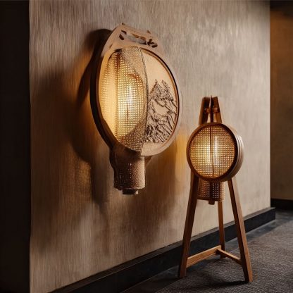 Japanese-style rattan weaving, new Chinese-style Nordic solid wood lamps, modern and simple all-rattan weaving lamps, creative Chinese-style lamps - Image 8