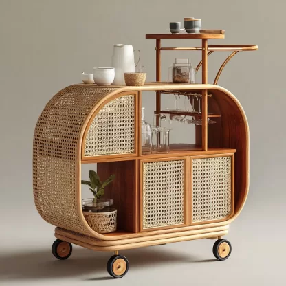 Outdoor wooden coffee carts, popular food carts, street vending carts, mobile cargo carts, display trolleys - Image 2