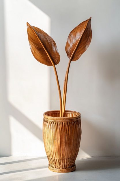 Hand-woven rattan vase, a decorative item for the living room entrance and dining table - Image 8