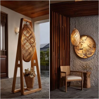 New Chinese-style rattan weaving lamps for living rooms and bedrooms, bedside lamps, retro style, homestay and hotel lighting fixtures, Zen and retro home use - Image 9