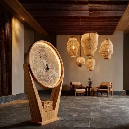 Nordic design sense living room sofa, bedroom study, fishing floor lamp, standing simple and creative solid wood lamp - Image 7