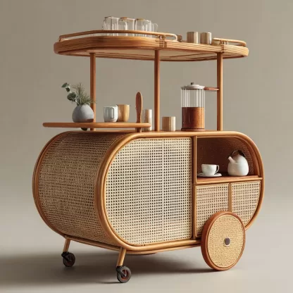 Outdoor wooden coffee carts, popular food carts, street vending carts, mobile cargo carts, display trolleys - Image 5