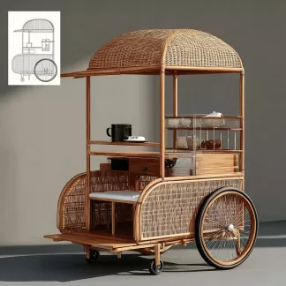 Popular food carts, street vending carts, mobile cargo carts, display carts, rattan weaving handicrafts, and simulated rattan weaving