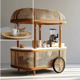 Outdoor wooden coffee carts, popular food carts, street vending carts, mobile peddler carts, display carts, coffee shops, American retro style