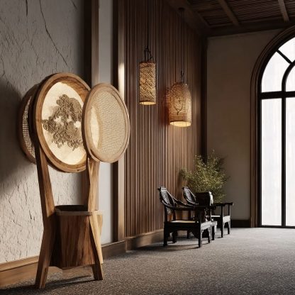 Nordic design sense living room sofa, bedroom study, fishing floor lamp, standing simple and creative solid wood lamp - Image 6