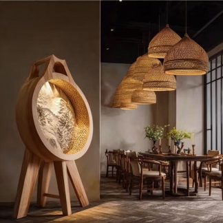 New Chinese-style antique floor lamps for living rooms, bedrooms, studies, tea rooms, Zen-inspired lighting fixtures, and French ancient-style bedroom lighting fixtures