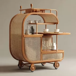 Outdoor wooden coffee carts, popular food carts, street vending carts, mobile cargo carts, display trolleys, push-pull carts, American retro style