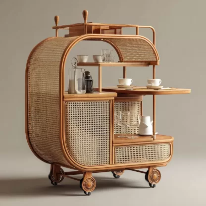 Outdoor wooden coffee carts, popular food carts, street vending carts, mobile cargo carts, display trolleys, push-pull carts, American retro style
