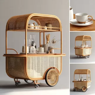 Outdoor wooden coffee carts, popular food carts, street vending carts, mobile cargo carts, display trolleys