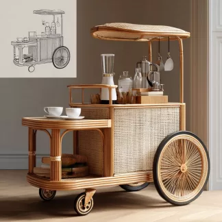 Outdoor wooden coffee carts, popular food carts, street vending carts, mobile peddler carts, display carts, and sales carts with creative ideas