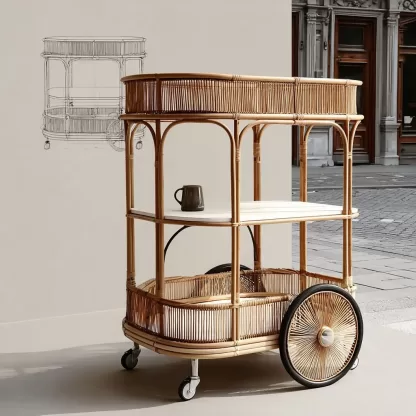 Popular food carts, street vending carts, mobile cargo carts, display carts, rattan weaving handicrafts, and simulated rattan weaving - Image 4