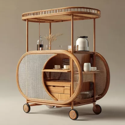 Outdoor wooden coffee carts, popular food carts, street vending carts, mobile cargo carts, display trolleys - Image 7