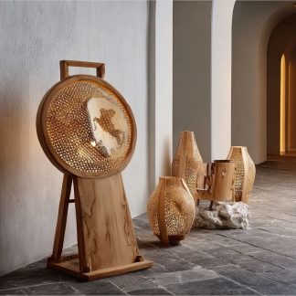 Nordic design sense living room sofa, bedroom study, fishing floor lamp, standing simple and creative solid wood lamp