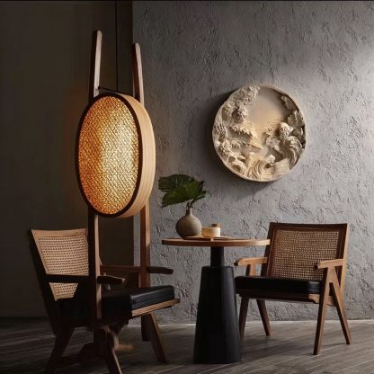 Nordic design sense living room sofa, bedroom study, fishing floor lamp, standing simple and creative solid wood lamp - Image 2