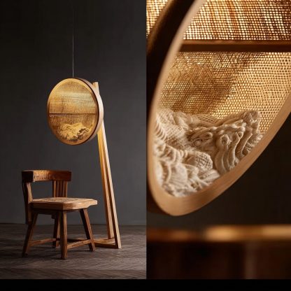 New Chinese-style rattan weaving lamps for living rooms and bedrooms, bedside lamps, retro style, homestay and hotel lighting fixtures, Zen and retro home use - Image 4