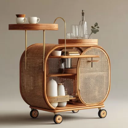 Outdoor wooden coffee carts, popular food carts, street vending carts, mobile cargo carts, display trolleys - Image 8