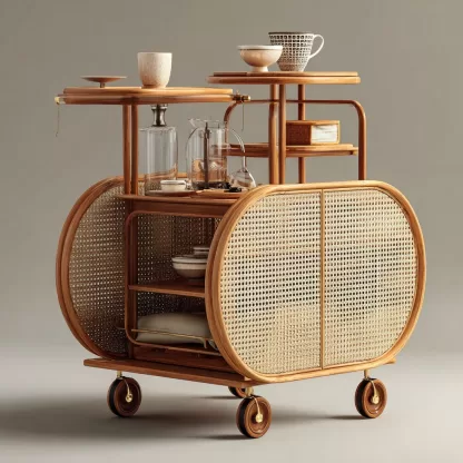 Outdoor wooden coffee carts, popular food carts, street vending carts, mobile cargo carts, display trolleys - Image 9